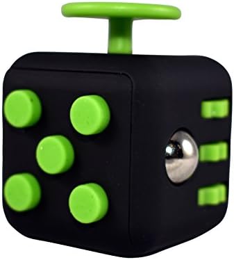 RaFe Fidget Cube - Top Quality Hand Toy - For Relieving Stress, Anxiety &amp; Boredom - Great for Kids &amp; Adults (Black/Green)
