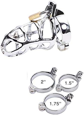 Men's Metal Stainless Steel Device Lock cage Lock Buckle cage(3 Rings)