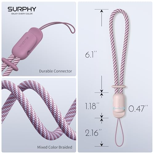 SURPHY Mobile Phone Lanyard, 3 Pack Adjustable, Compatible with Phone Case for iPhone/Samsung/Airpods and More | Set de Correas de Muñeca con Parche Resistente, Diseño Antirrobo Compatible con Móviles, Cámaras y Dispositivos USB