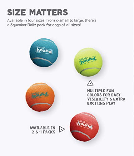 Outward Hound Squeaky Tennis Balls 4-Pack - Medium - Image 3