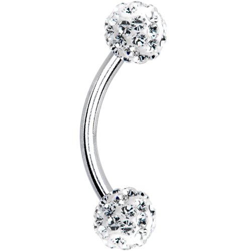 Body Candy Crystal Clear Ferido Ball Eyebrow Ring Created with Crystal