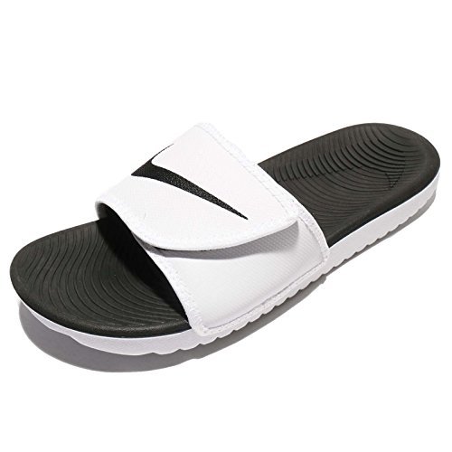 NIKE Men KAWA Adjust Sport Adjustable Slide Sandals (14 D(M) US, White/Black)