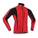 ARSUXEO Winter Warm UP Thermal Softshell Cycling Jacket Windproof Waterproof Bicycle Mountain Bike Clothes 15-K Red Size X-Large