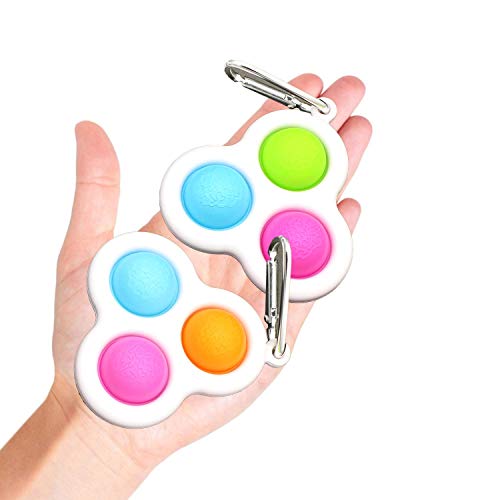 2PCS Simple Dimple Sensory Fidget Toy, Mini Keychain Early Education