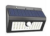 Ponvey 45 LED Wireless Weatherproof Solar Wall Light, Motion Sensor Activated ON/OFF with Easy Outdoor & Indoor Installations - Perfect for Garden,Yard, Deck, Step, Fence