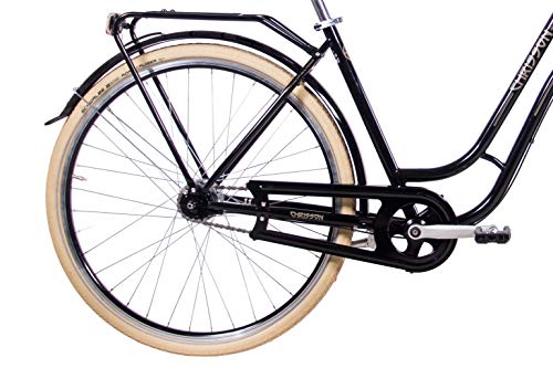 CHRISSON 28 Zoll Retro Citybike Damen - N Lady 7G schwarz - Damen-City-Fahrrad mit Shimano Nexus 7 Gang Nabenschaltung… – Bild 6
