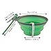 Collapsible Silicone Bowl / Water Travel Dish for Dogs or Cats, Plus Patent-pending Bottle Holder & Clip for On-the-Go use - 12oz - Green - BPA Free - FDA Approved (Bowl)