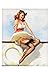 BUSTY SAYLOR pin-up girl poster 24X36 flirty sex appeal skirt raised HOT!