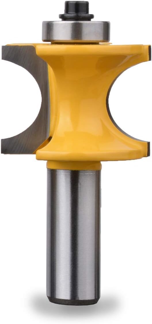 HOHXEN 1/2'' Shank Bullnose Router Bit,3/4'' Dia Half Round Blade,for Wood Milling Cutter Flooring Wood Working Tools