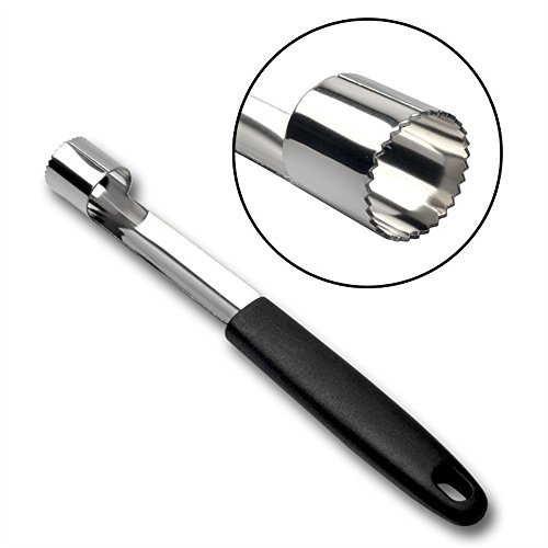 Stainless Steel Apple Core Remover,Fruit Corer Remover Tool for Home & Kitchen with Sharp Serrated Blade (Black)