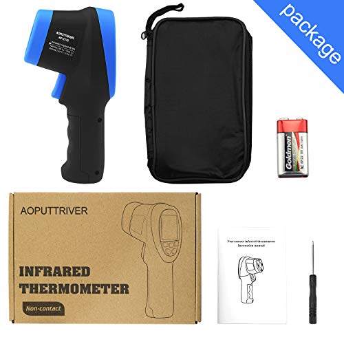 Infrared Thermometer,-58℉- 2732℉ (-50℃ to 1500℃),30:1 Distance Spot Ratio,AP-2732 Non-Contact Digital Double Laser Pointers and Flashlight FDA IR Temperature Gun(Black-2732)