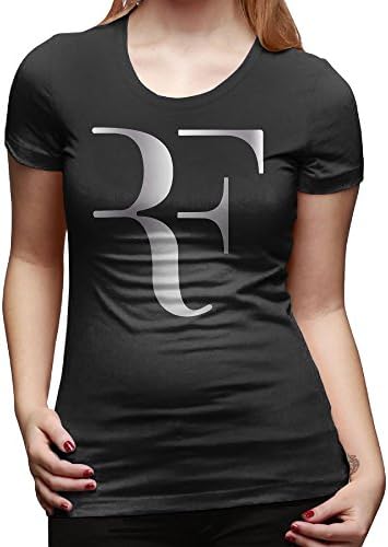 Women's Roger Federer Platinum Logo Cotton T-shirts Black