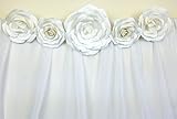 Decor in The Box - Handmade 5 Piece Paper Flower Set Decor, Fully Assembled (White)