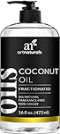 Art Naturals Fractionated Coconut Oil 16 oz 100% Natural & Pure - Best Carrier / Massage Oil