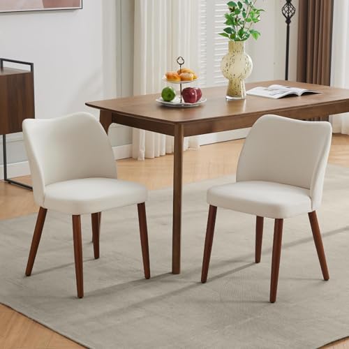 GarveeLife Dining Chair Set of 2, Linen Upholstered Dining Chair with Wood Legs…