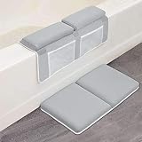 Bath Kneeler with Elbow Rest Pad Set, 1.5 inch Thick Kneeling Pad and Elbow Support for Knee & Arm Support Large Bathtub Kneeling Mat with Toy Organizer for Happy Baby Bathing Time