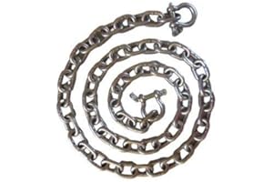 US Stainless Anti-Off Shackles Stainless Steel 316 Anchor Chain 1/4" or 6mm by 4' Long with Anti-Off Shackles Advanced Lock Ring Design