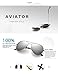 LUENX Aviator Sunglasses Men Women Mirror Polarized UV400 Metal Frame 60MM (Silver -5, 60)