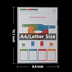 100 Pcs Clear Document Folder Project Pocket for US