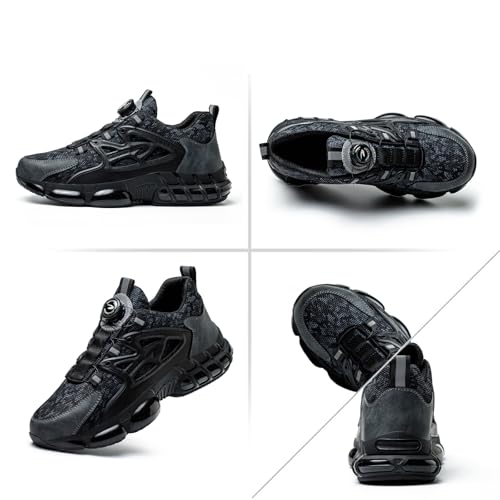 GemChve Safety Shoes Men Women Lightweight Breathable Work Non-Slip Work Sneakers with Steel Toe Cap 3-12 UK