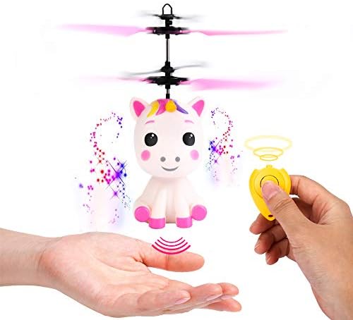 Flying Unicorn Toys Flying Fairy Toys For Girls Flying Ball Rc Helicopter With Remote Control Hand Controlled Horse Unicorn Birthday For 3 4 5 6 7 8 9 Year Old Girls Boys Kids