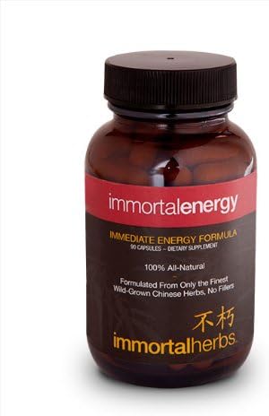 Immortal Energy an All Natural No Fillers Caffeine Free Energy Booster Herbal Formula