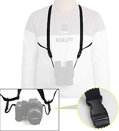 Costin Harness Strap, Great for Binoculars Camera and Rangefinders, Quick Release &amp; One Size Fits All Bino/Cam - Webbing, Black