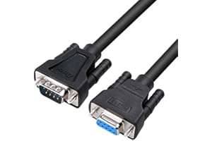 DTECH Straight Through DB9 RS232 Serial Extension Male to Female Cable 10Feet Black