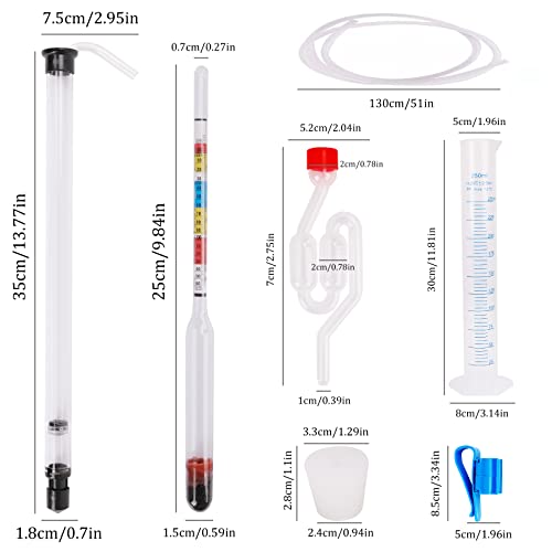 10 Pieces Wine Making Supplies Kit Including Wine Siphon Triple Scale