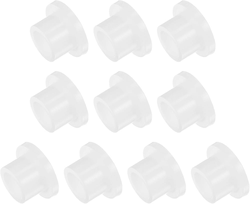 Kozelo 10pcs Nylon Flanged Sleeve Bearings 6.5mm Bore x 9.5mm OD x 7.9mm L White