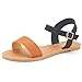 DREAM PAIRS HOBOO Women's Cute Open Toes One Band Ankle Strap Flexible Summer Flat Sandals New