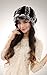 Women's Rex Rabbit Fur Peaked Caps Hats Multicolor (Gray & black)