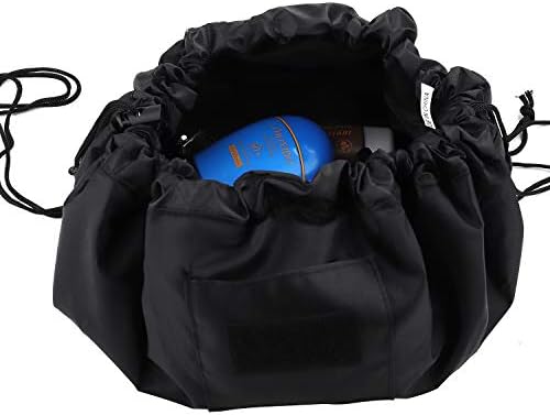 HDWISS Portable Drawstring Cosmetic Bag Large Capacity Lazy Travel Makeup Pouch Toiletry Bag - Black