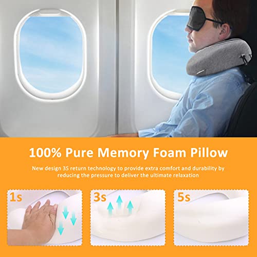 Memory Foam Air Travel Cushion Travel Jiaao 2-in-1 Travel Pillow