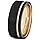 Mens Wedding Band 8mm Black Brushed Tungsten Ring Thin