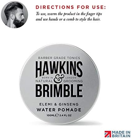 Hawkins & Brimble Mens Water Pomade 100ml - H2O Based Hair Styling/Grooming, 100 ml (Pack of 1) - Image 5