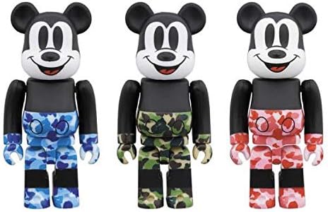 Amazon 三体セット Bape Mickey Mouse 1000 Be Rbrick ベアブリック ミッキー エイプ メディコムトイ ミッキー ベイプ Ape Medicom Toy フィギュア ドール 通販