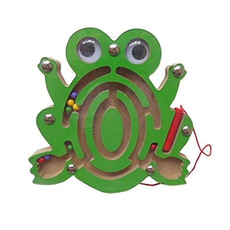 DARLINGTON & Sohns Kleines Frosch Labyrinth Kugellabyrinth Spiel aus Holz Geschicklichkeitsspiel Kinder motorische Fähikgkeit