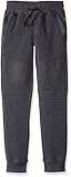 Southpole Boys' Big Boys' Jogger Fleece Pants with Moto Biker Details on Knees, Heather Charcoal, Medium
