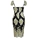 Kalin L Women Sequin Applique Embroidered Puff Sleeve Little Black Dress