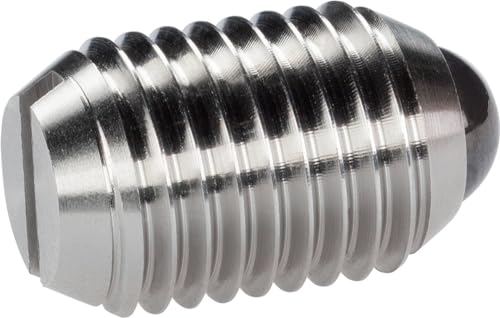 HALDER Federndes Druckstück, mit Keramikkugel und Schlitz, rostfreier Stahl A4/rostfreier Stahl A4, Standard-Federkraft | d1=M12 | 22050.1412