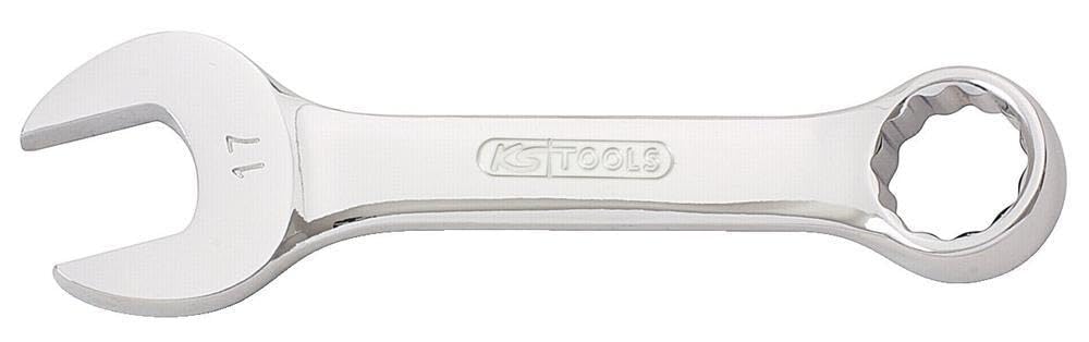 KS Tools 518.0017 CHROMEplus Combination spanner, stubby, 17mm