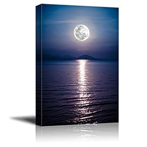 Canvas Wall Art Beautiful Landscape Water Reflection Painting Artwork for Home Prints Framed - 12x18 inches