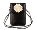 KISS GOLD (TM) Luxury Matte PU Leather Mini Crossbody Single Shoulder Bag Cellphone Pouch (Model B-Black)