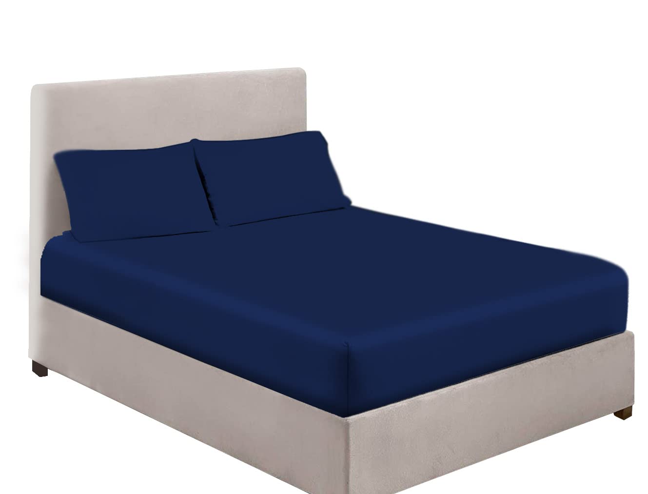 Extra Deep Bedding 100% Extra deep Fitted Sheets 16" 40CM Egyptian Cotton 200TC 15 Colours Single Double King Super King (Single, Navy)