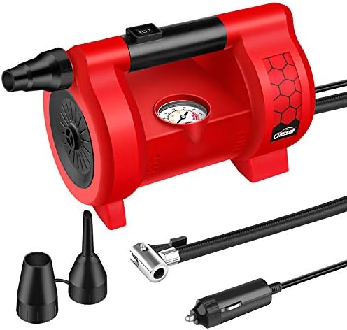 Oasser Air Compressor Multi-purpose Air Inflator Electric Air Pump High Low Pressure Inflation 120PSI with Digital Gauge Fast Inflating for Car Tires Bicycle Ball Balloon air Mattress P4
