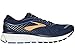 Brooks Mens Ghost 12 Running Shoe - Navy/Deep Water/Gold - D - 10.5