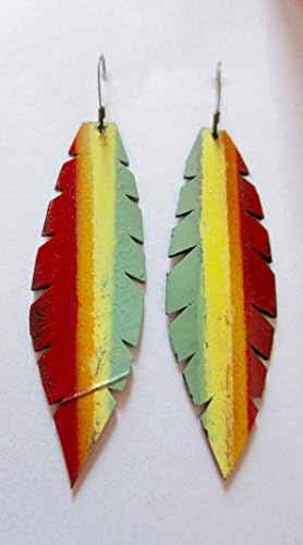 'Retro Spray Paint Lines' Upcycled/Recycled Bike Tube Earrings