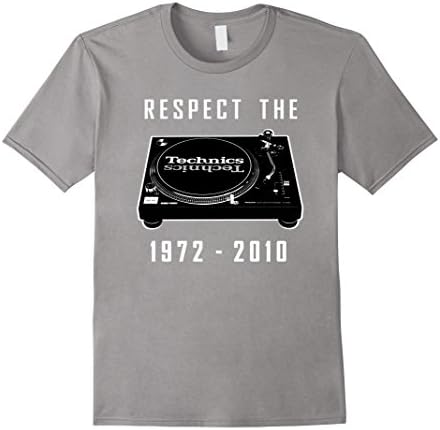 Men's Respect The Technics Shirt SL1210 Dj Turntable T-shirt 2XL Slate