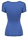 Zeagoo Women's Cross-front V Neck Ruched Cap Sleeve Blouse, XX-Large, Blue